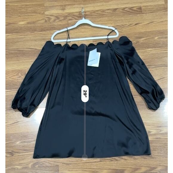 BERNADETTE Michelle Off-the-shoulder Scalloped Stretch-silk Satin Mini Dress 42 - Picture 9 of 12